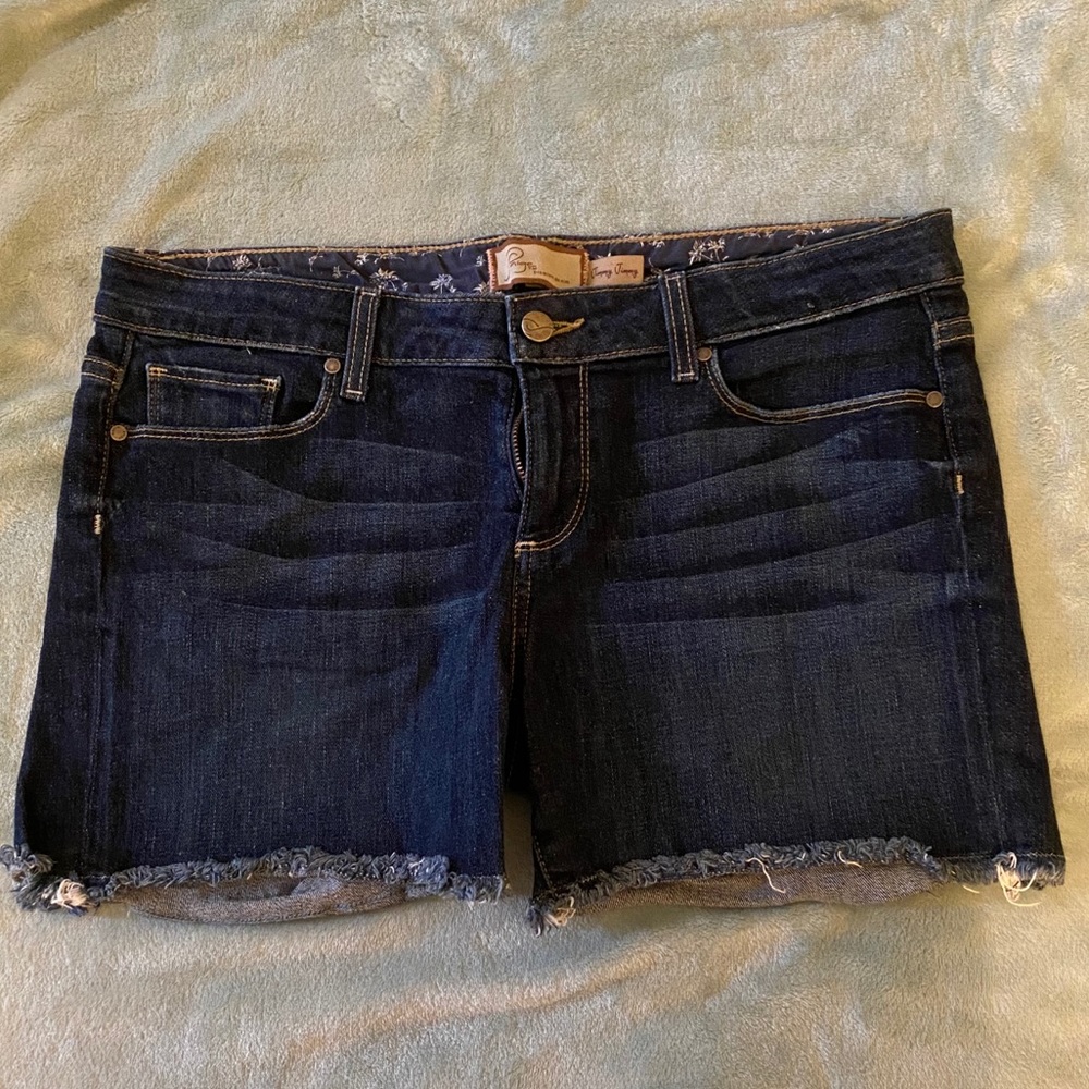 Paige Denim lightly distressed cutoff shorts